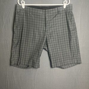 Men's Nike Dri-Fit Golf Shorts Dark Gray Check Size 34 Stretch Anti Slip‎ Band